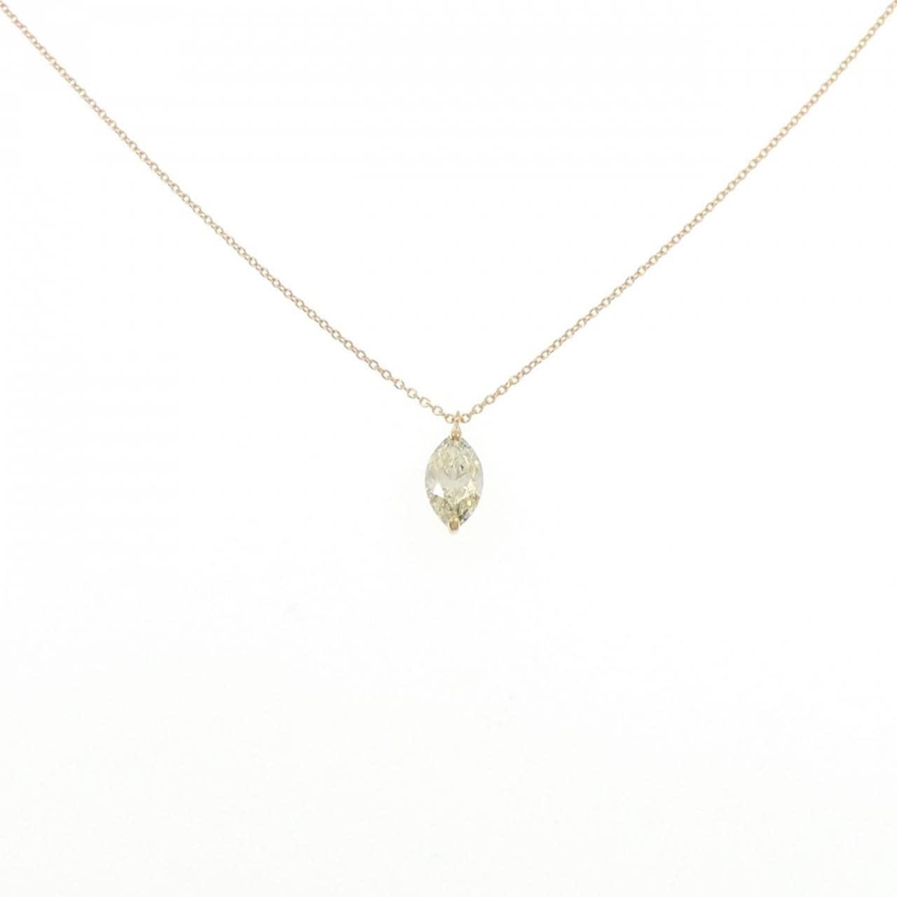 【リメイク】K18YG ダイヤモンド ネックレス 1.153CT VLY I1 マーキスカット