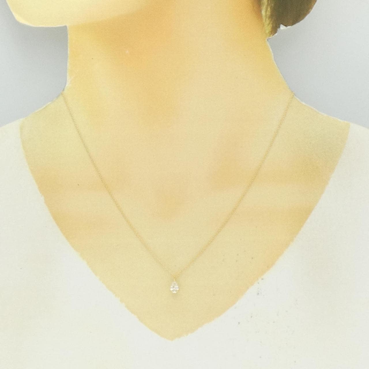 【リメイク】K18YG ダイヤモンド ネックレス 0.381CT J VVS2 ペアシェイプ