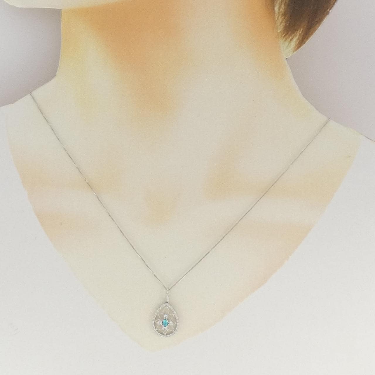 PT900/PT850 パライバトルマリン ネックレス 0.08CT