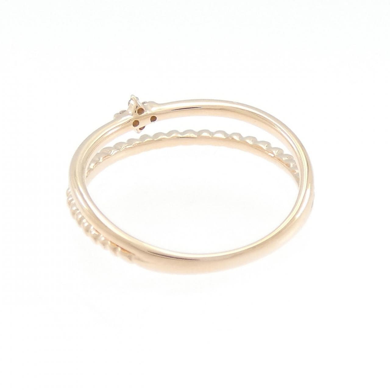 K10PG フラワー ダイヤモンド リング 0.02CT