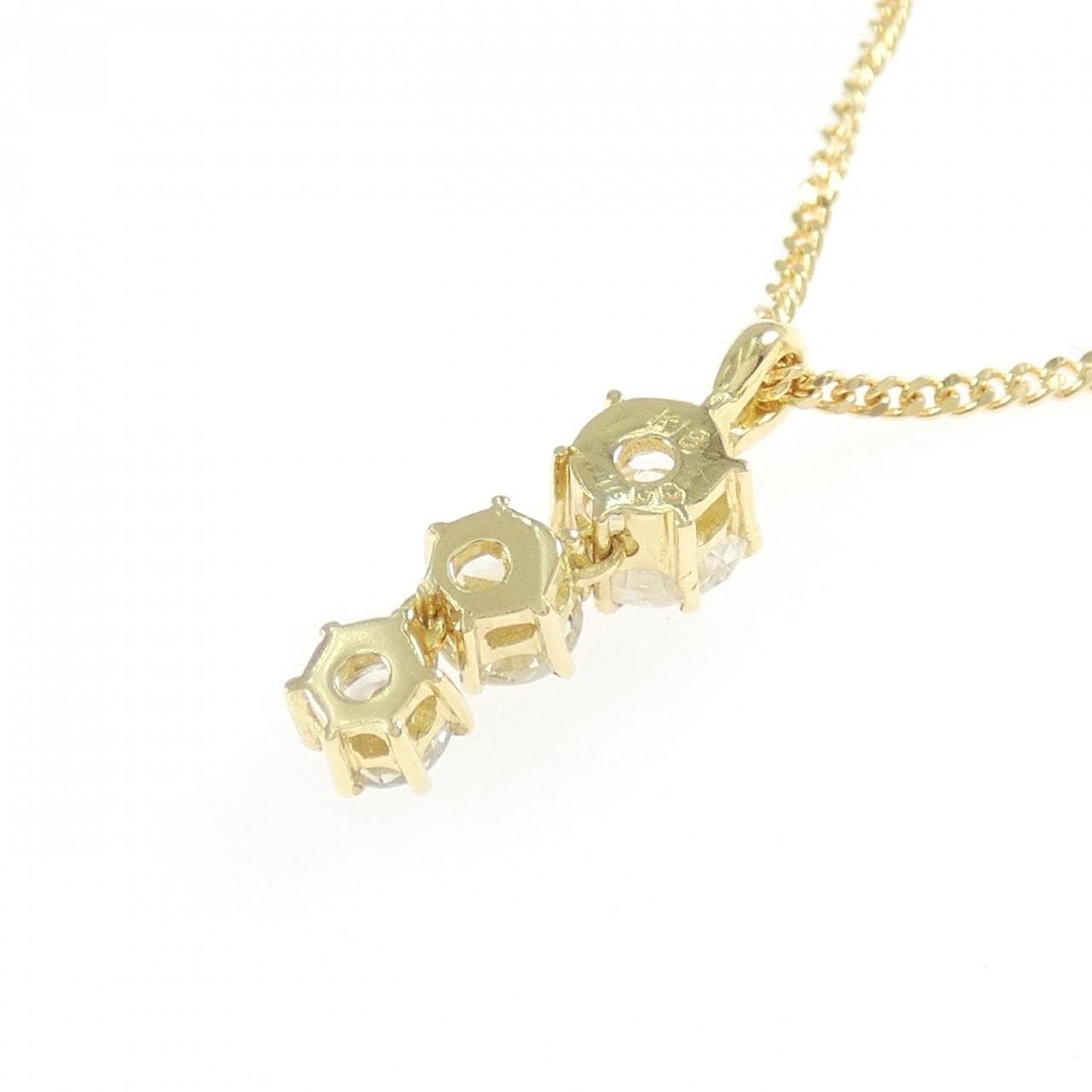 K18YG スリーストーン ダイヤモンド ネックレス 1.00CT