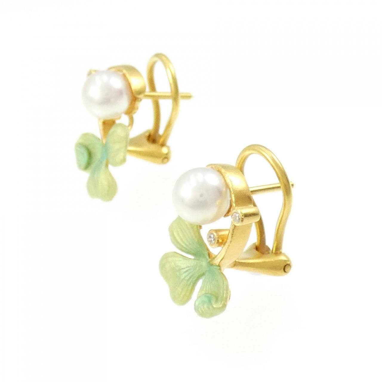 MASRIERA clover enamel earrings