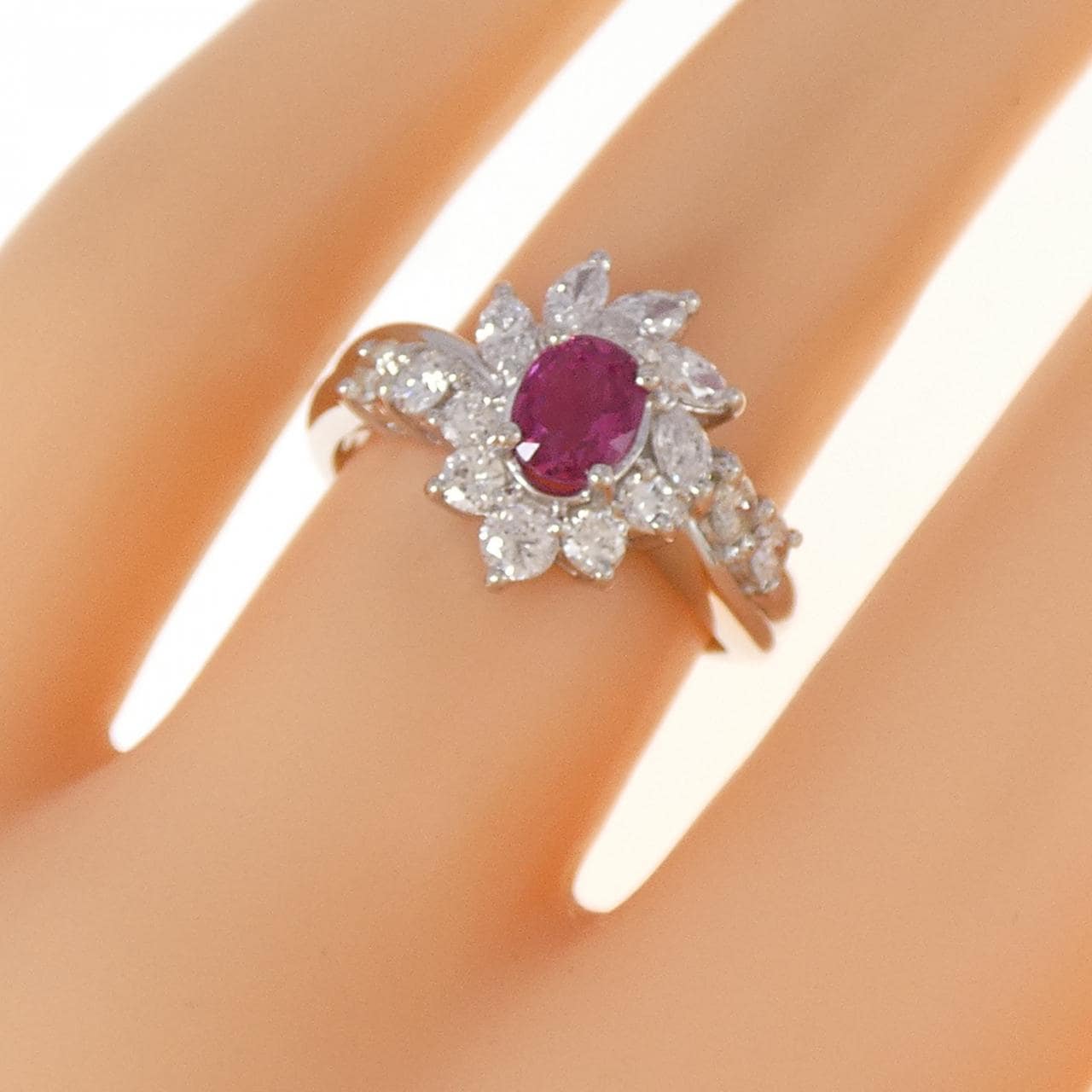 PT900 ルビー リング 0.73CT