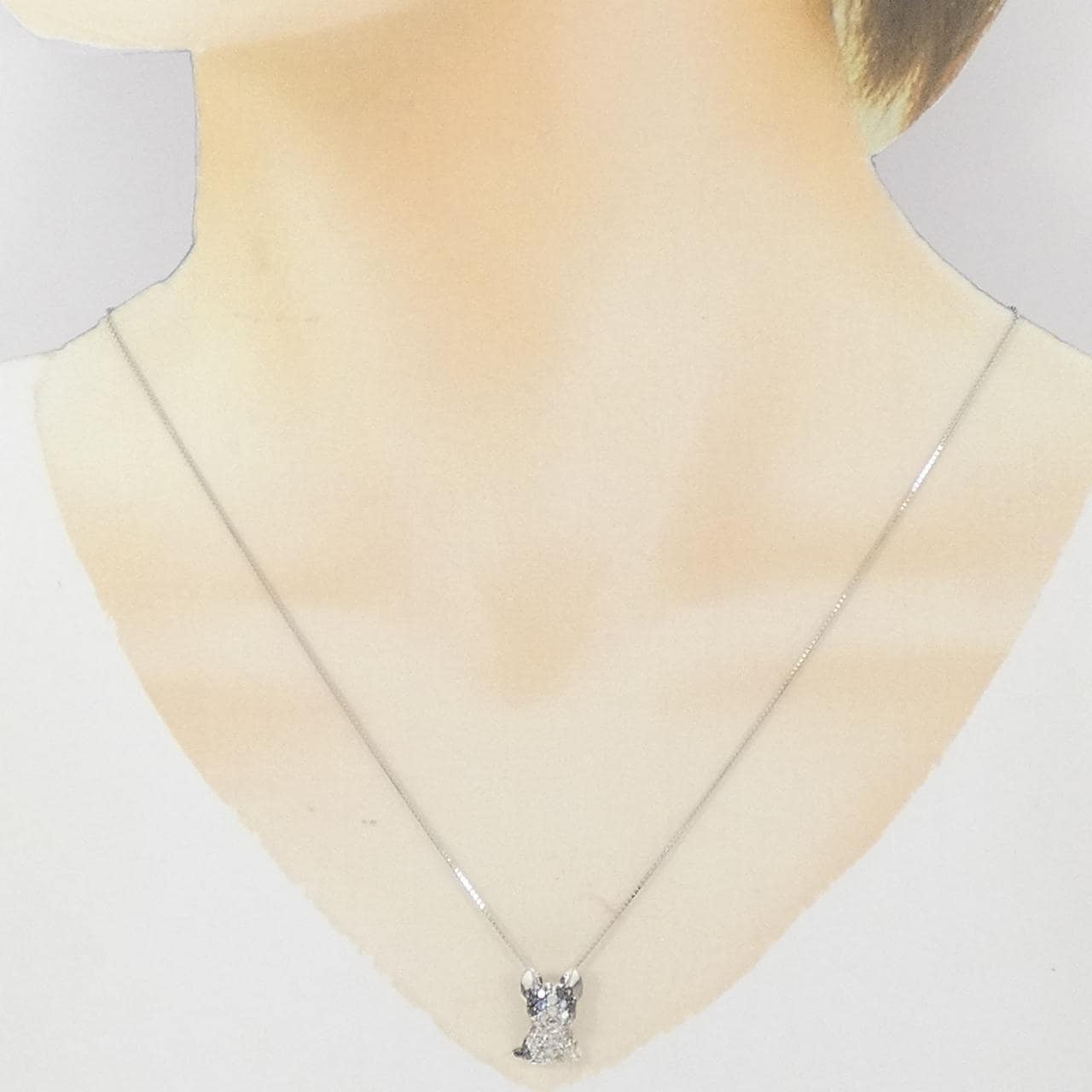 K18WG ドッグ サファイヤ ネックレス