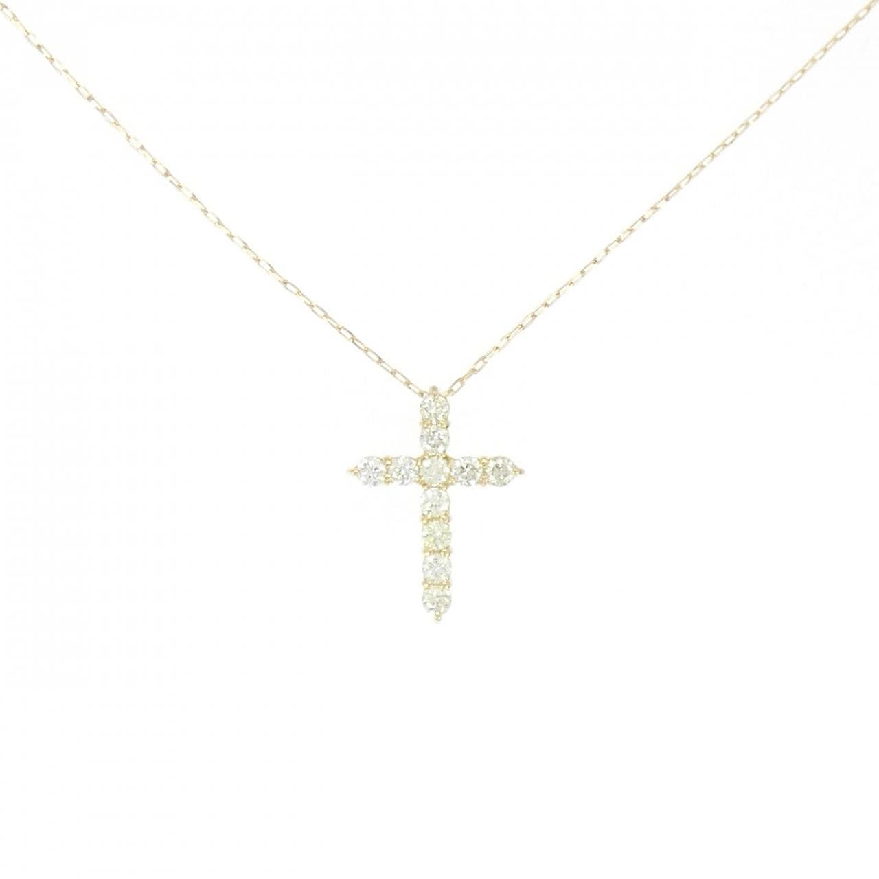 【新品】K18YG クロス ダイヤモンド ネックレス 0.20CT