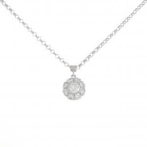 PT900/750WG フラワー ダイヤモンド ネックレス 0.80CT