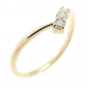 K18YG スリーストーン ダイヤモンド リング 0.10CT