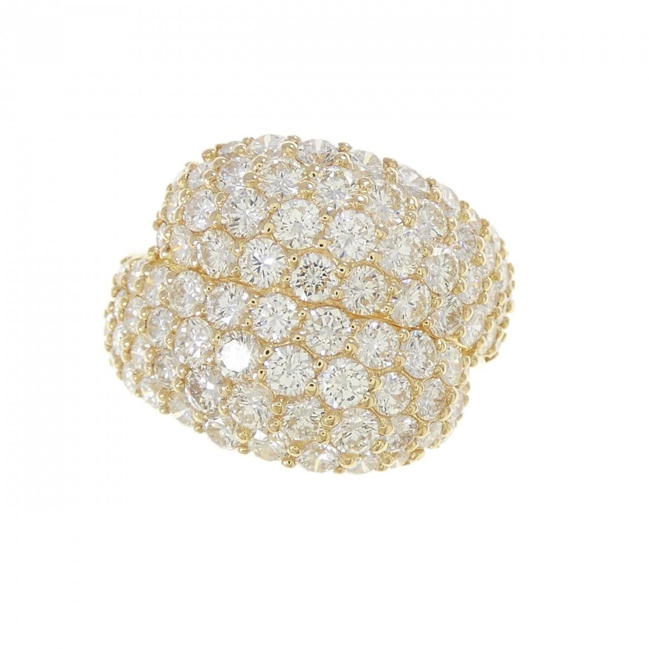K18YG パヴェ ダイヤモンド リング 2.80CT