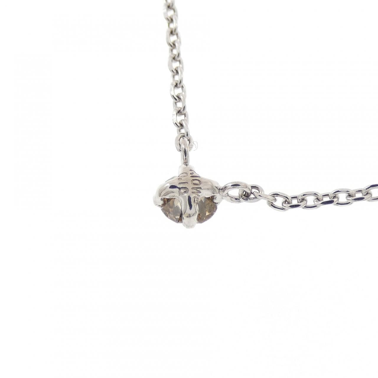 K10WG ソリティア ダイヤモンド ネックレス 0.10CT