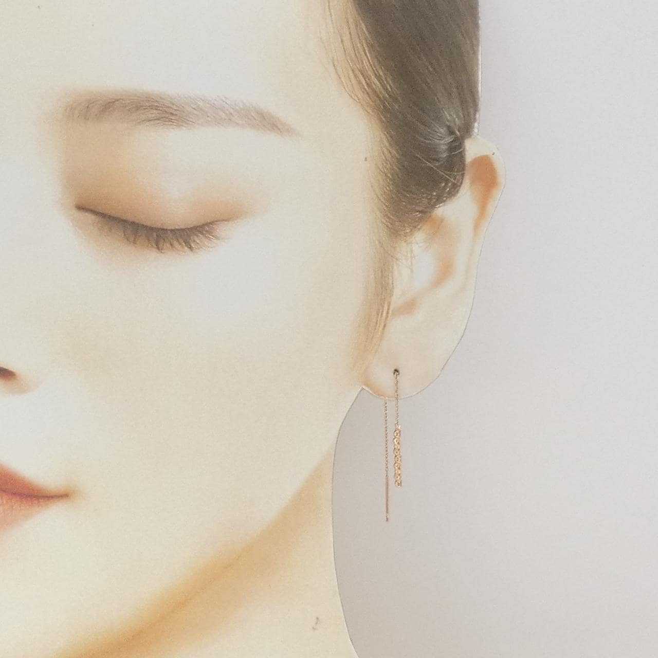 K10PG ダイヤモンド ピアス 0.02CT 片耳