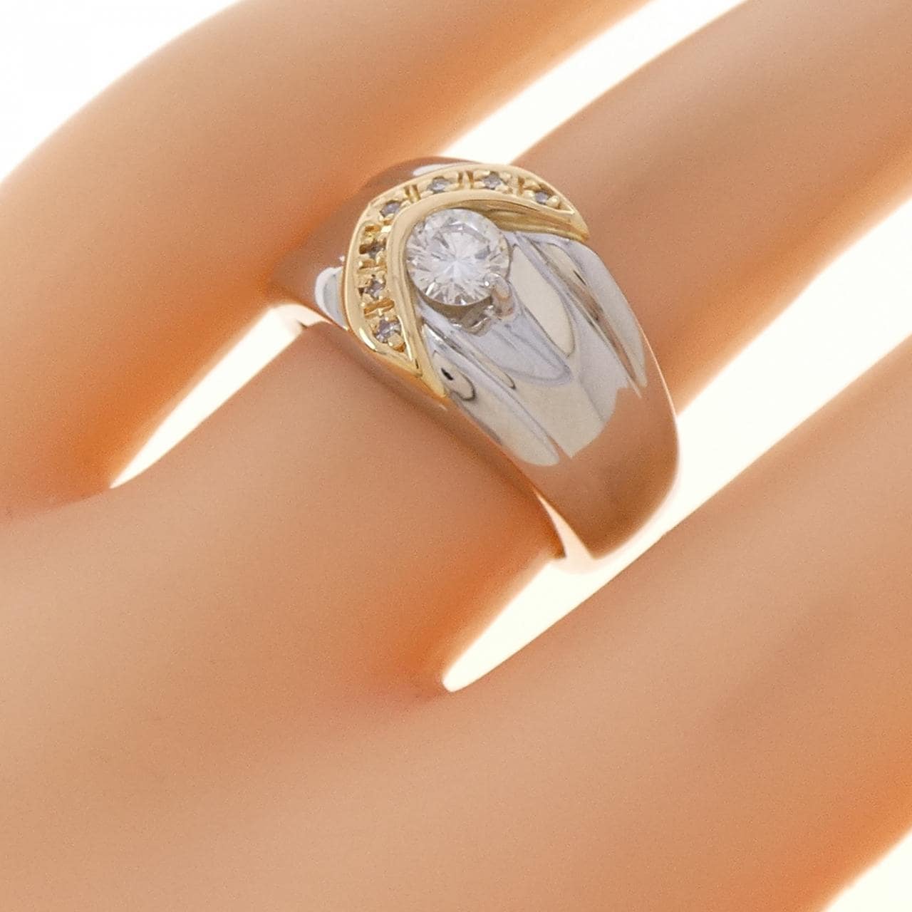 PT900/K18YG ダイヤモンド リング 0.326CT