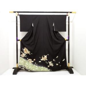 【未使用品】黒留袖　友禅金彩加工　ボカシ染