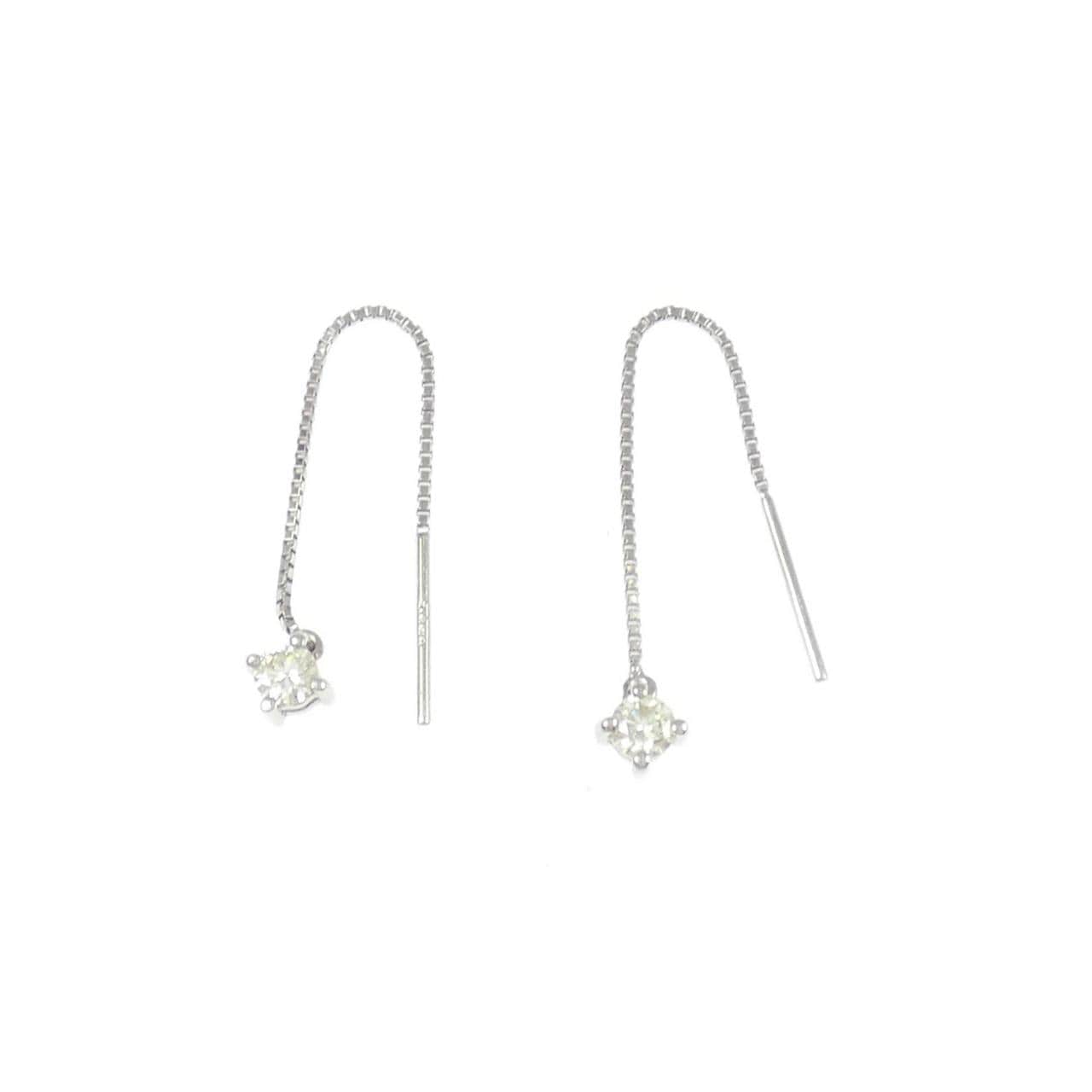 K18WG ダイヤモンド ピアス 0.16CT