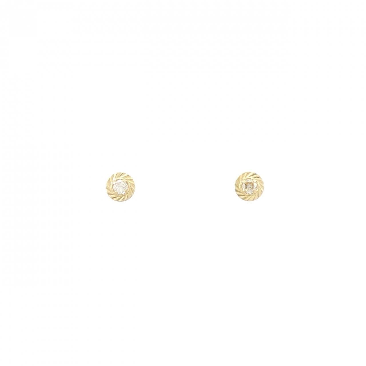 K18YG鑽石耳環0.06CT
