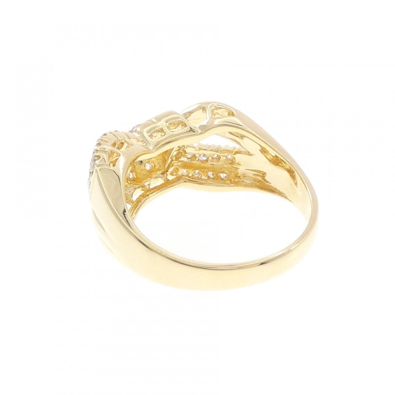 K18YG リボン ダイヤモンド リング 0.48CT