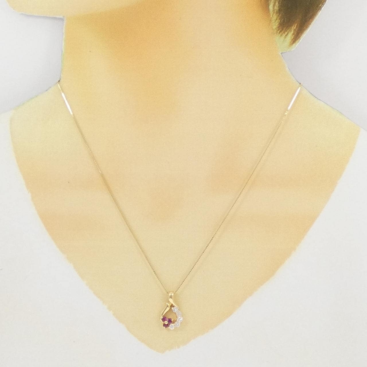 K18YG ルビー ネックレス 0.235CT