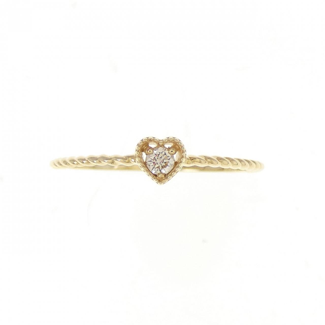 【新品】K18YG ハート ダイヤモンド リング 0.03CT