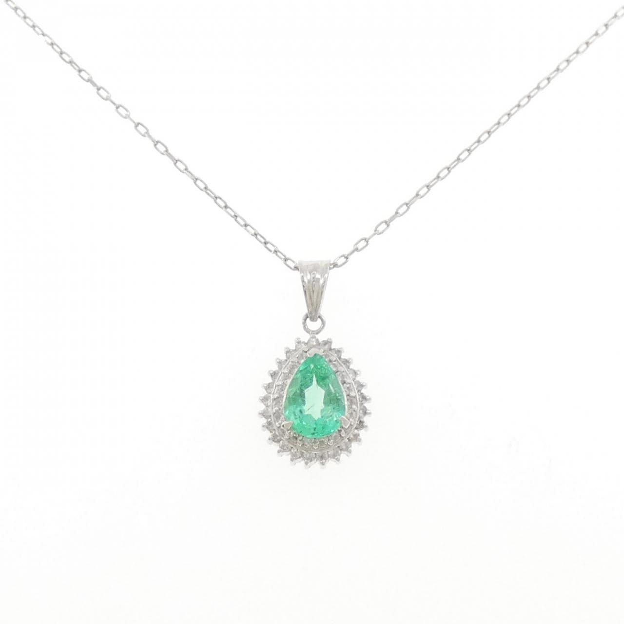 PT900/PT850 エメラルド ネックレス 0.74CT