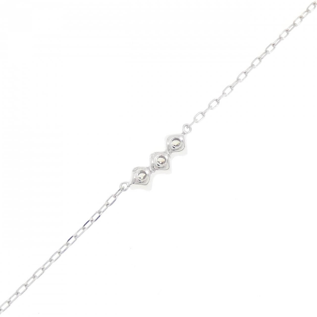 K18WG ダイヤモンド アンクレット 0.12CT