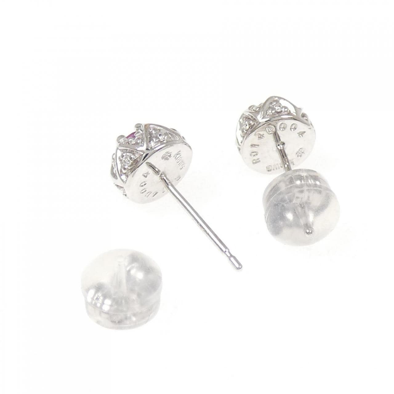 K18WG ルビー ピアス 0.28CT