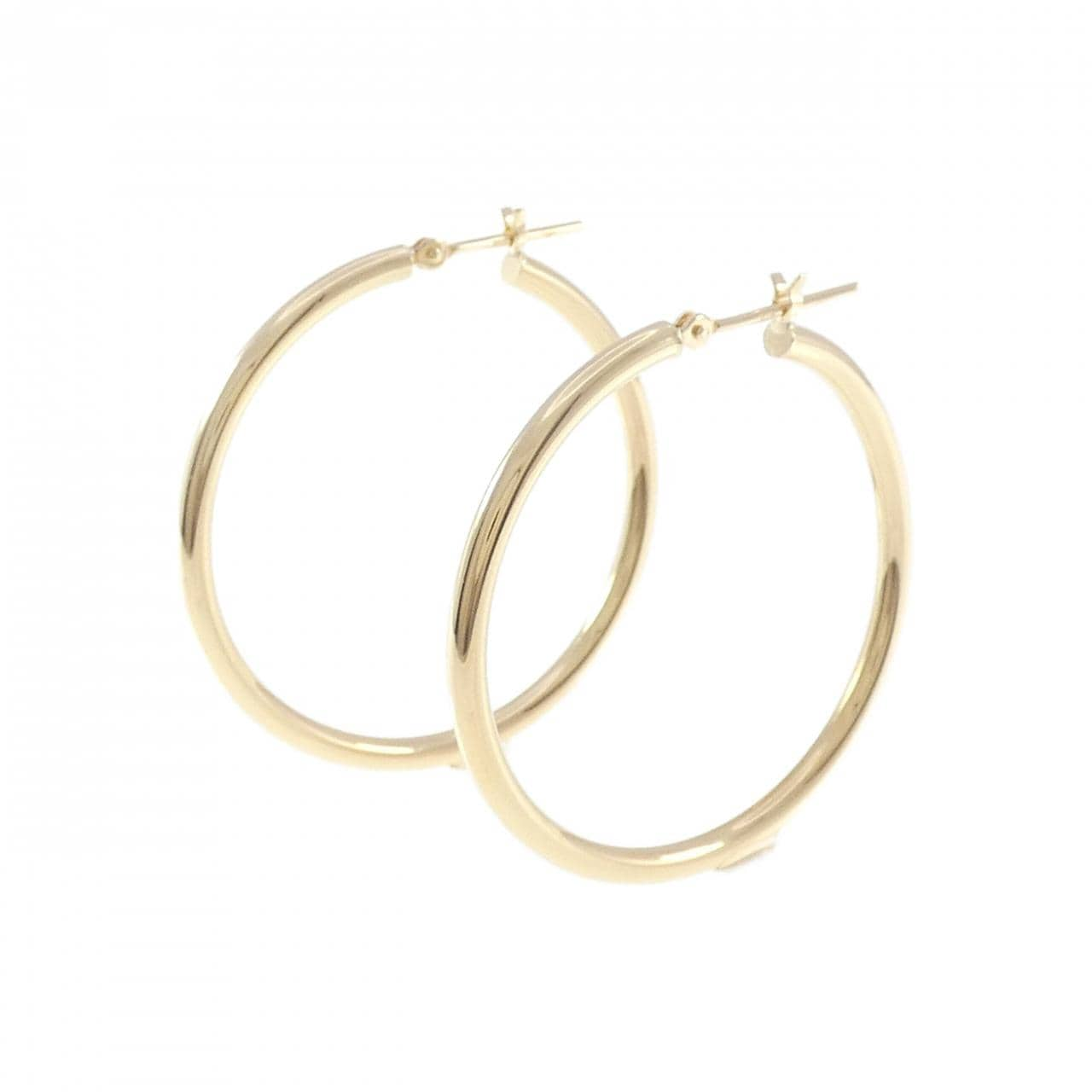 K18YG hoop earrings