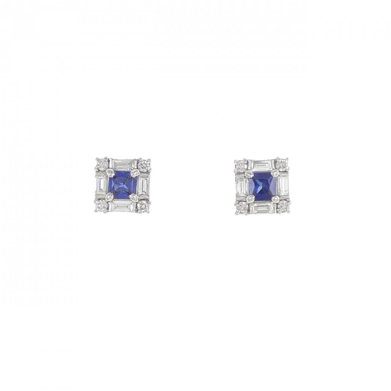 【新品】PT サファイヤ ピアス 0.26CT