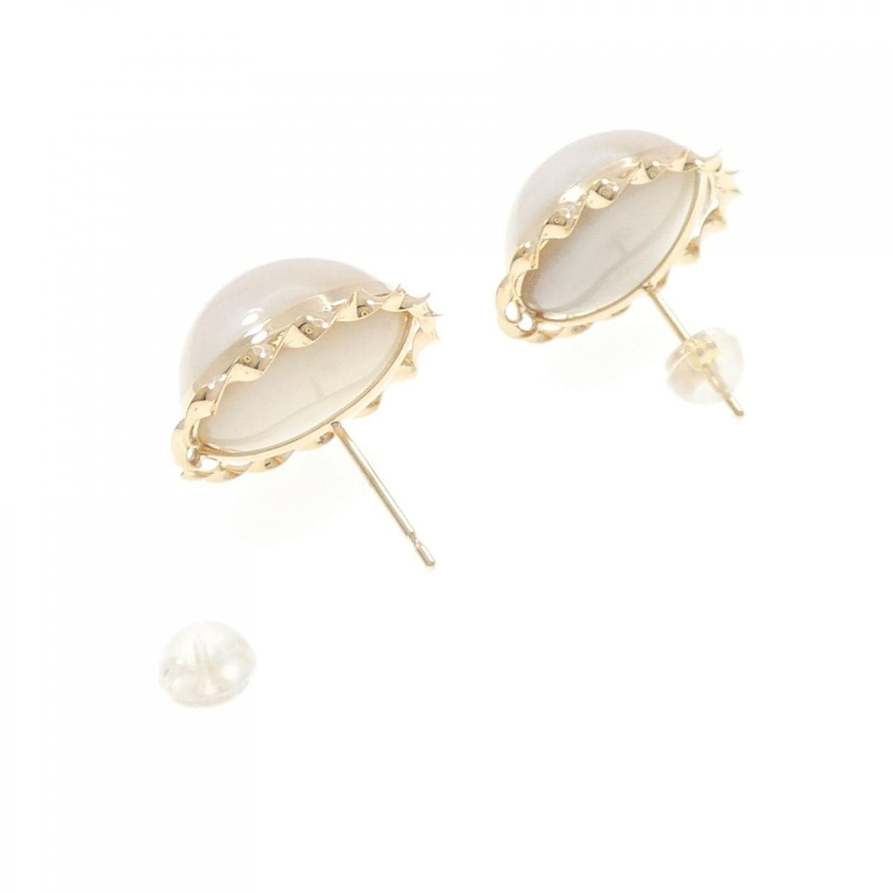 K18YG Mabe pearl earrings