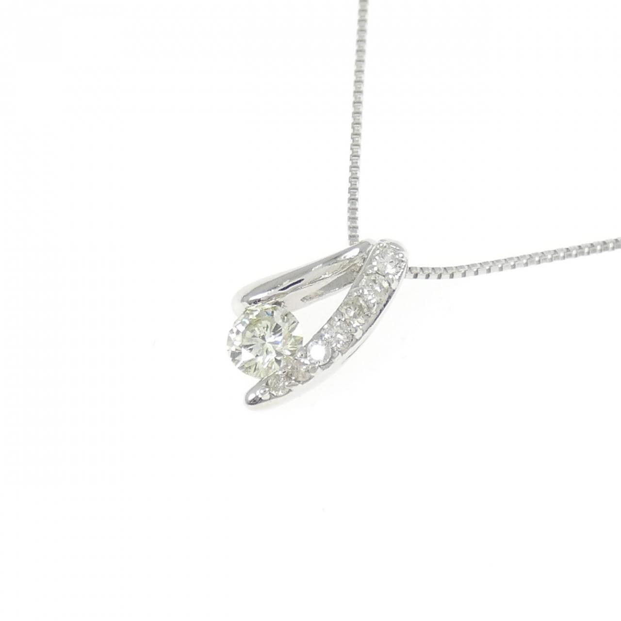 K18WG ダイヤモンド ネックレス 0.184CT