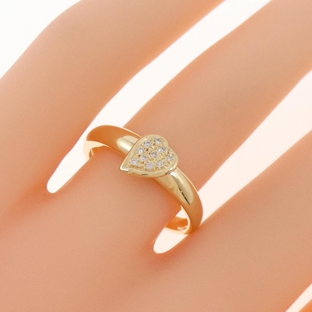 K18YG ハート ダイヤモンド リング 0.05CT
