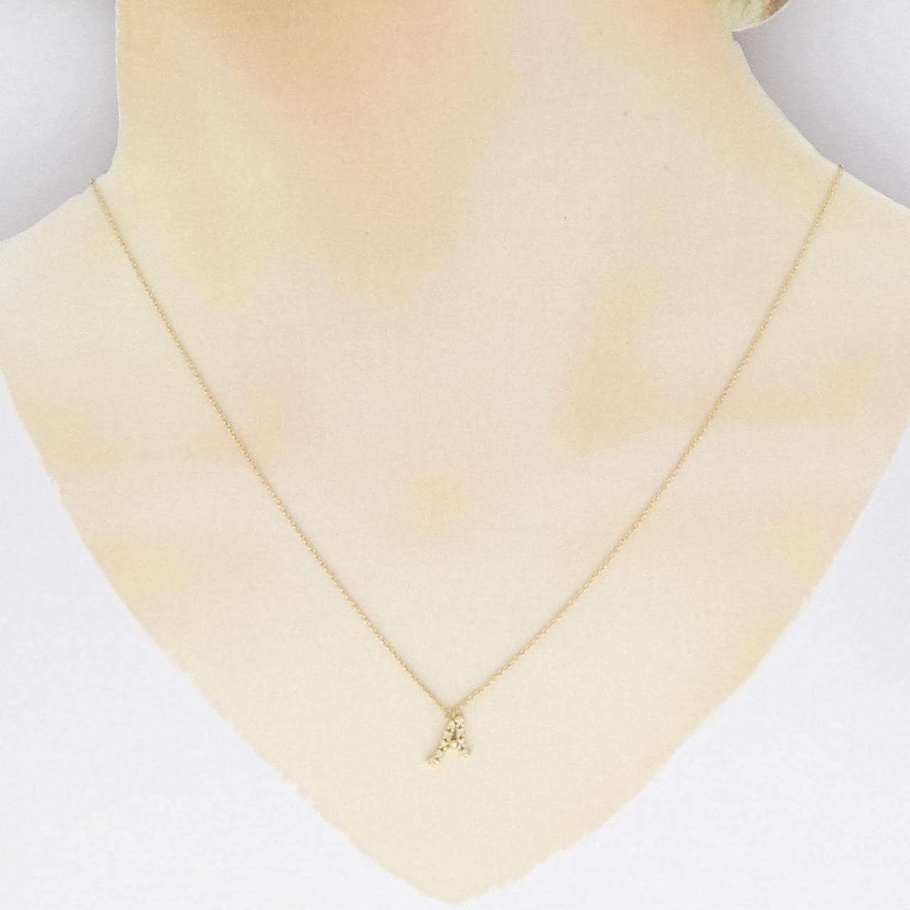 K18YG イニシャルA ダイヤモンド ネックレス 0.05CT