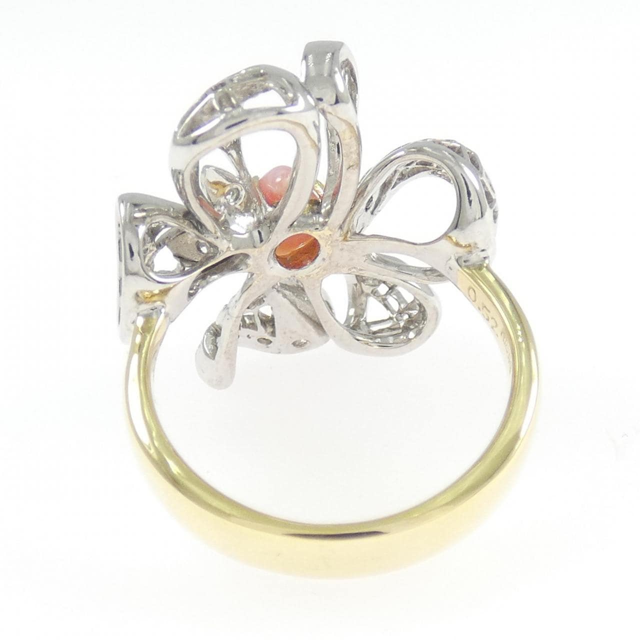 K18YG/K18WG コンクパール リング 0.52CT