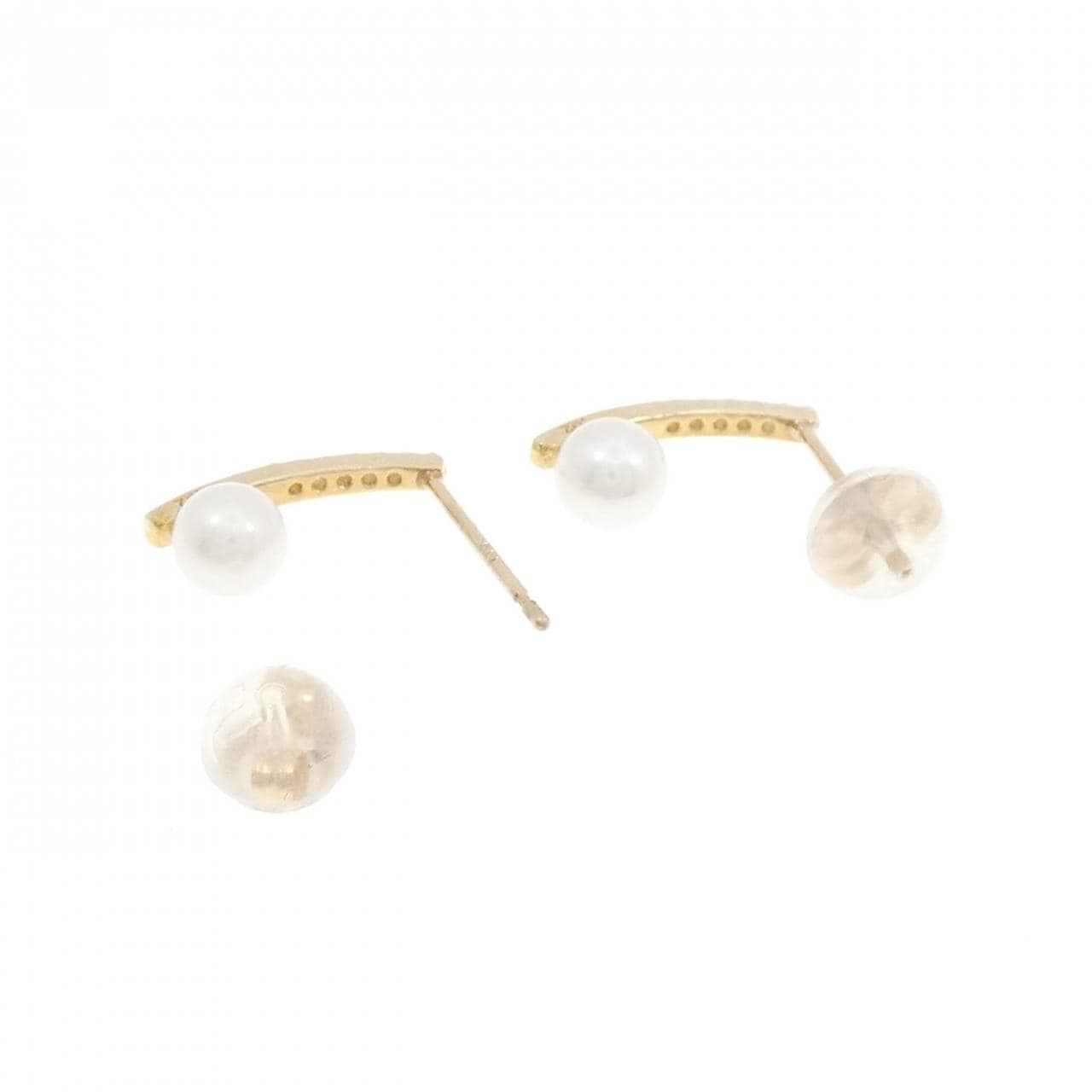 【新品】K10YG 淡水パール ピアス