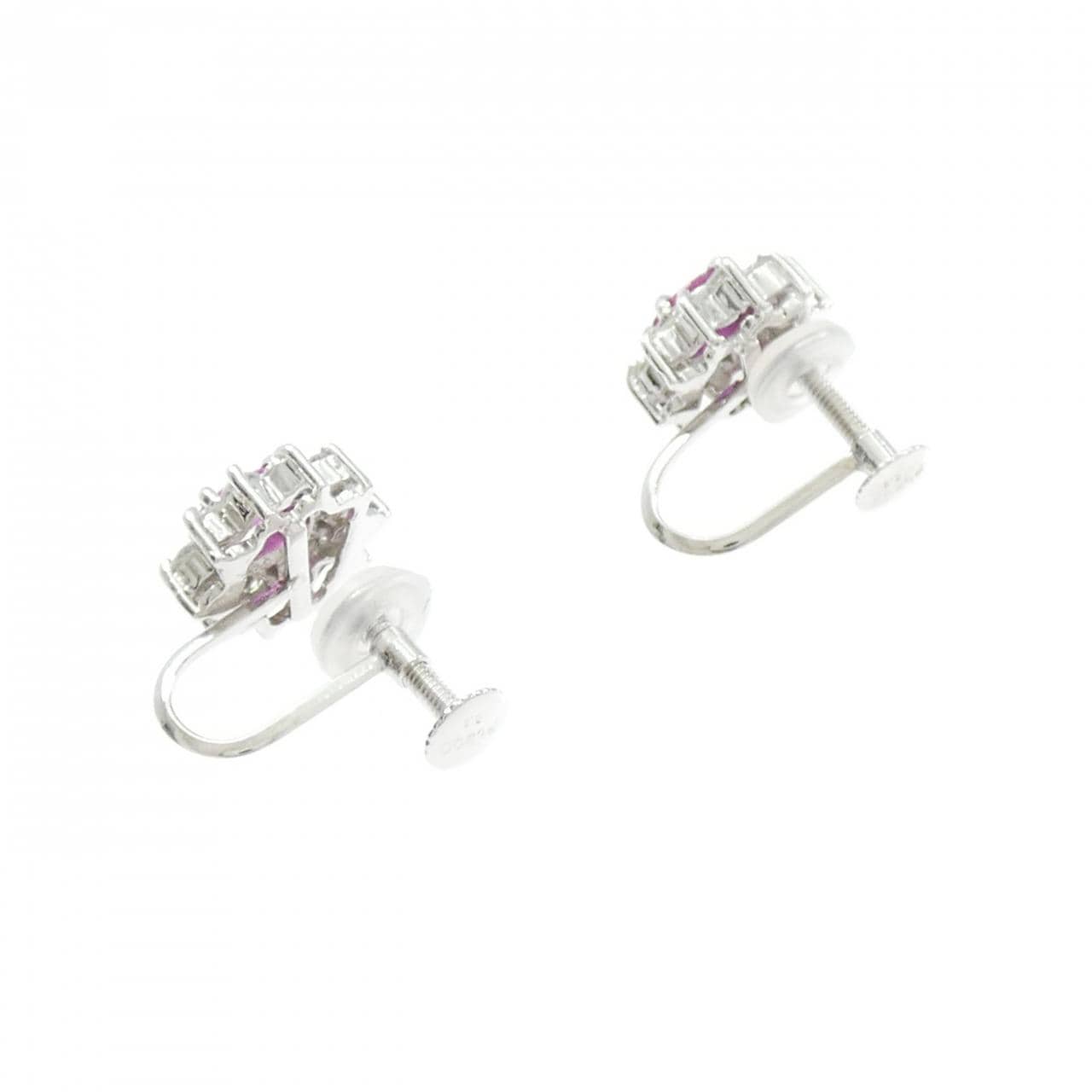 PT900 ルビー イヤリング