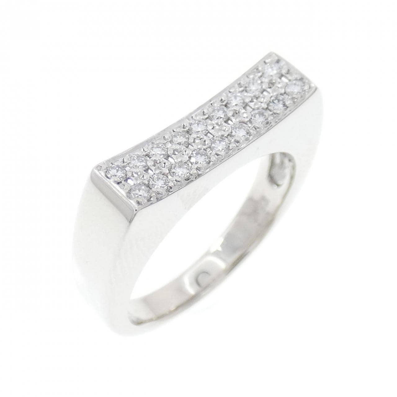 K18WG パヴェ ダイヤモンド リング 0.19CT