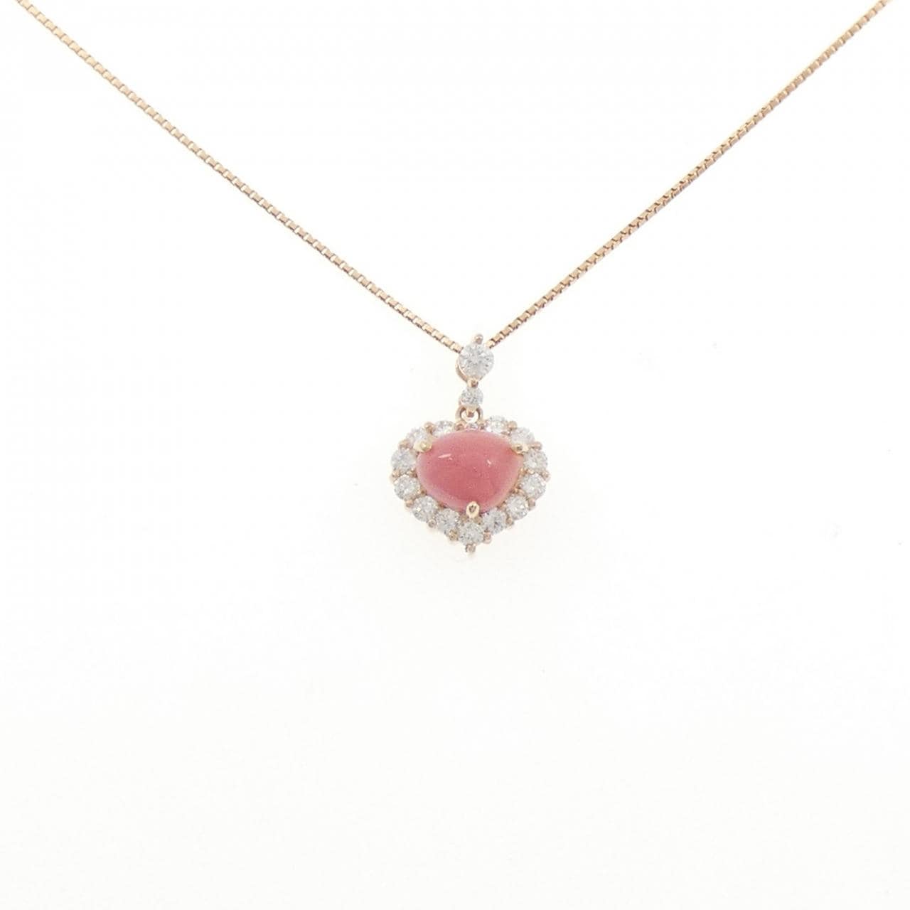 K18PG ハート コンクパール ネックレス 1.51CT