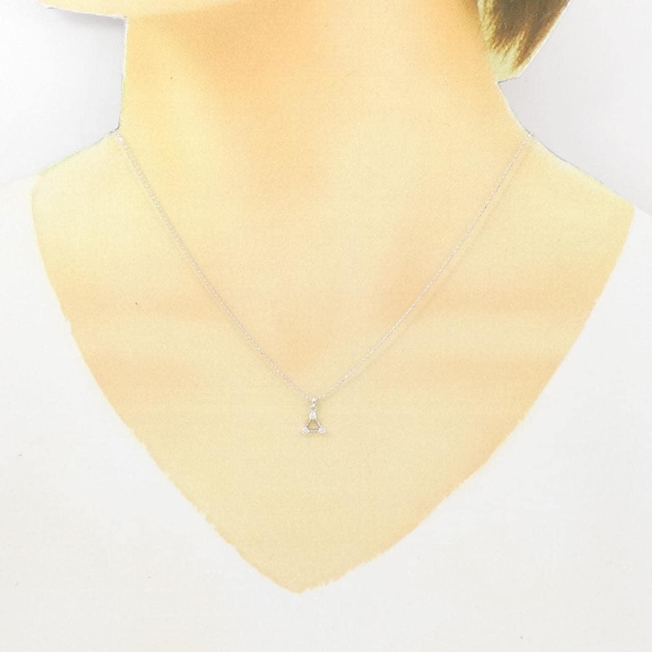 K18WG ダイヤモンド ネックレス 0.06CT