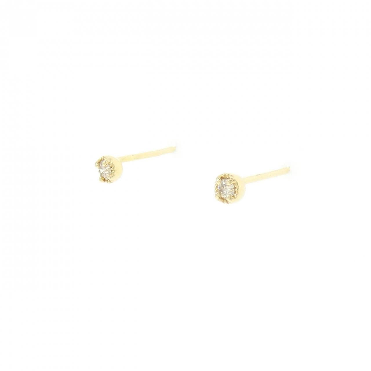 K18YG ソリティア ダイヤモンド ピアス 0.06CT