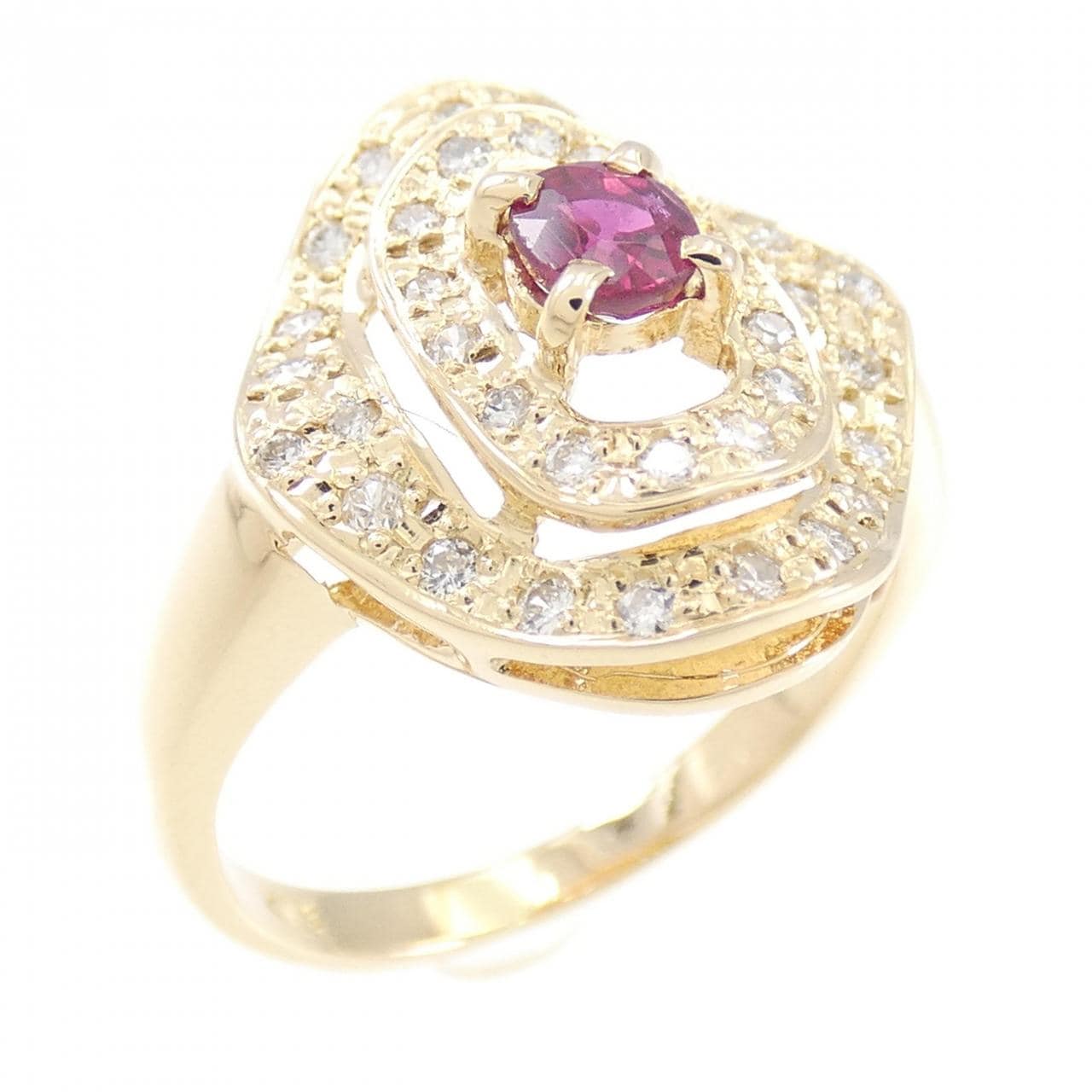 K18YG ruby ring 0.22CT