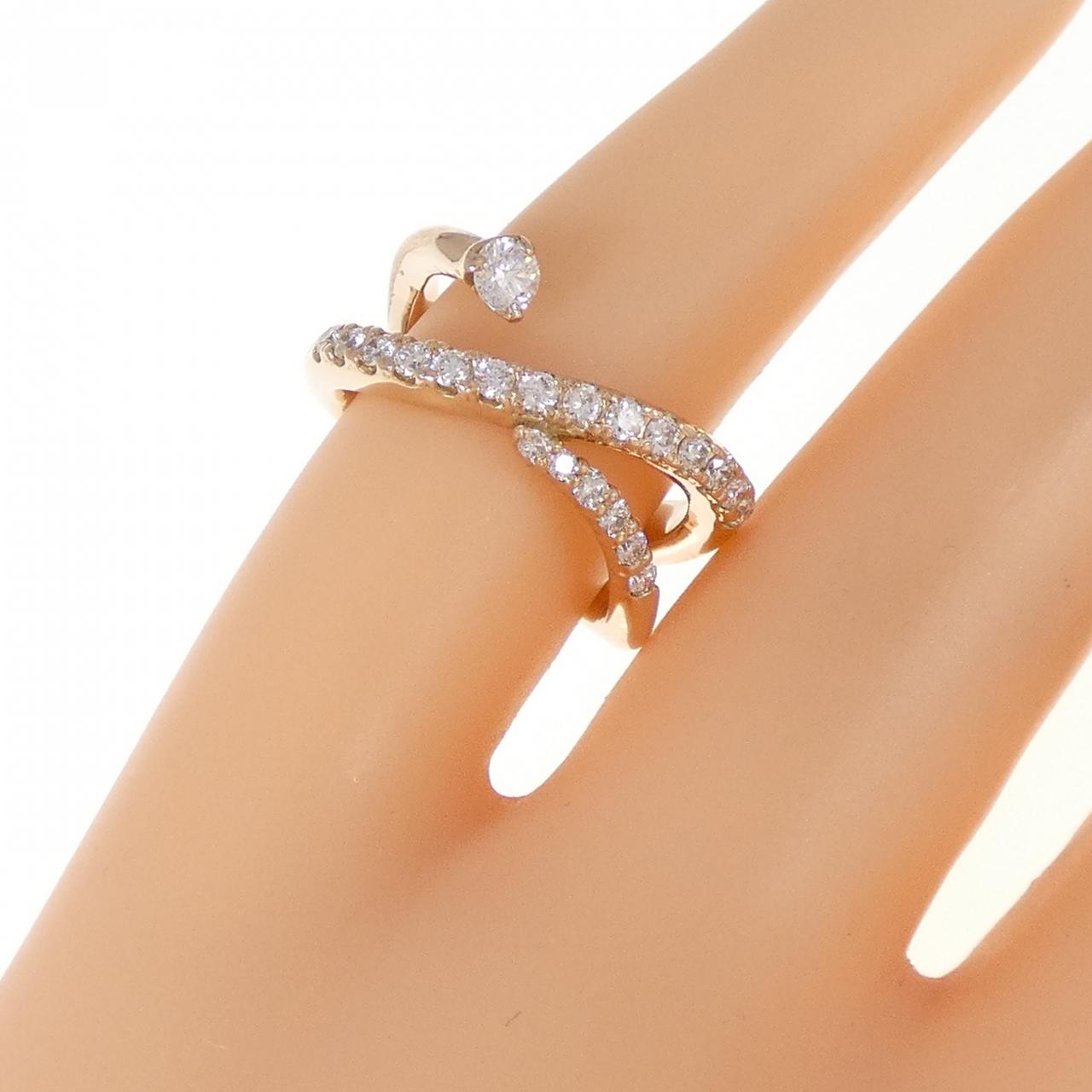 K18PG ダイヤモンド ピンキーリング 0.35CT