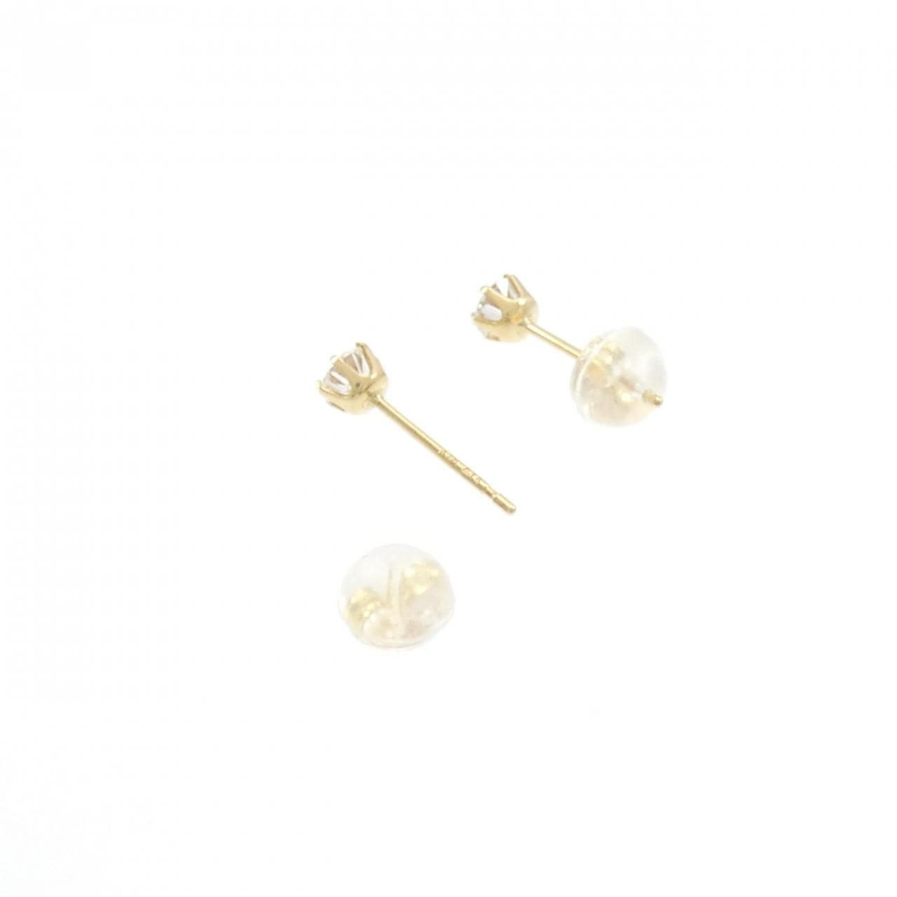 K18YG ソリティア ダイヤモンド ピアス 0.30CT