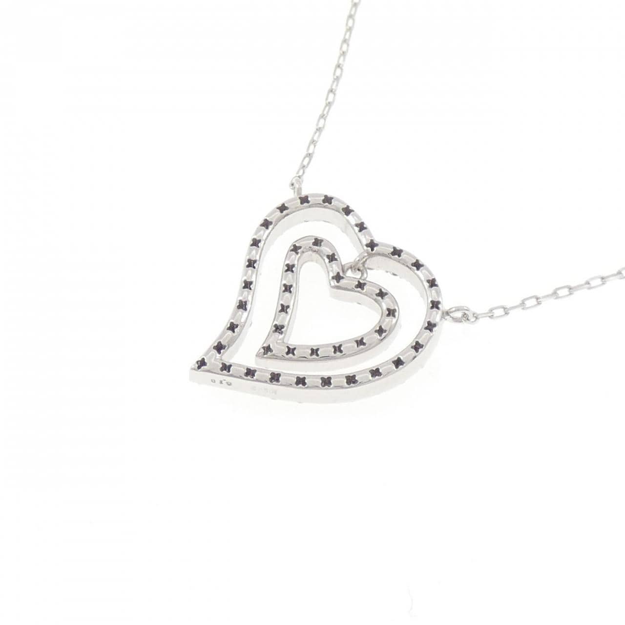 K18WG ハート ダイヤモンド ネックレス 0.18CT
