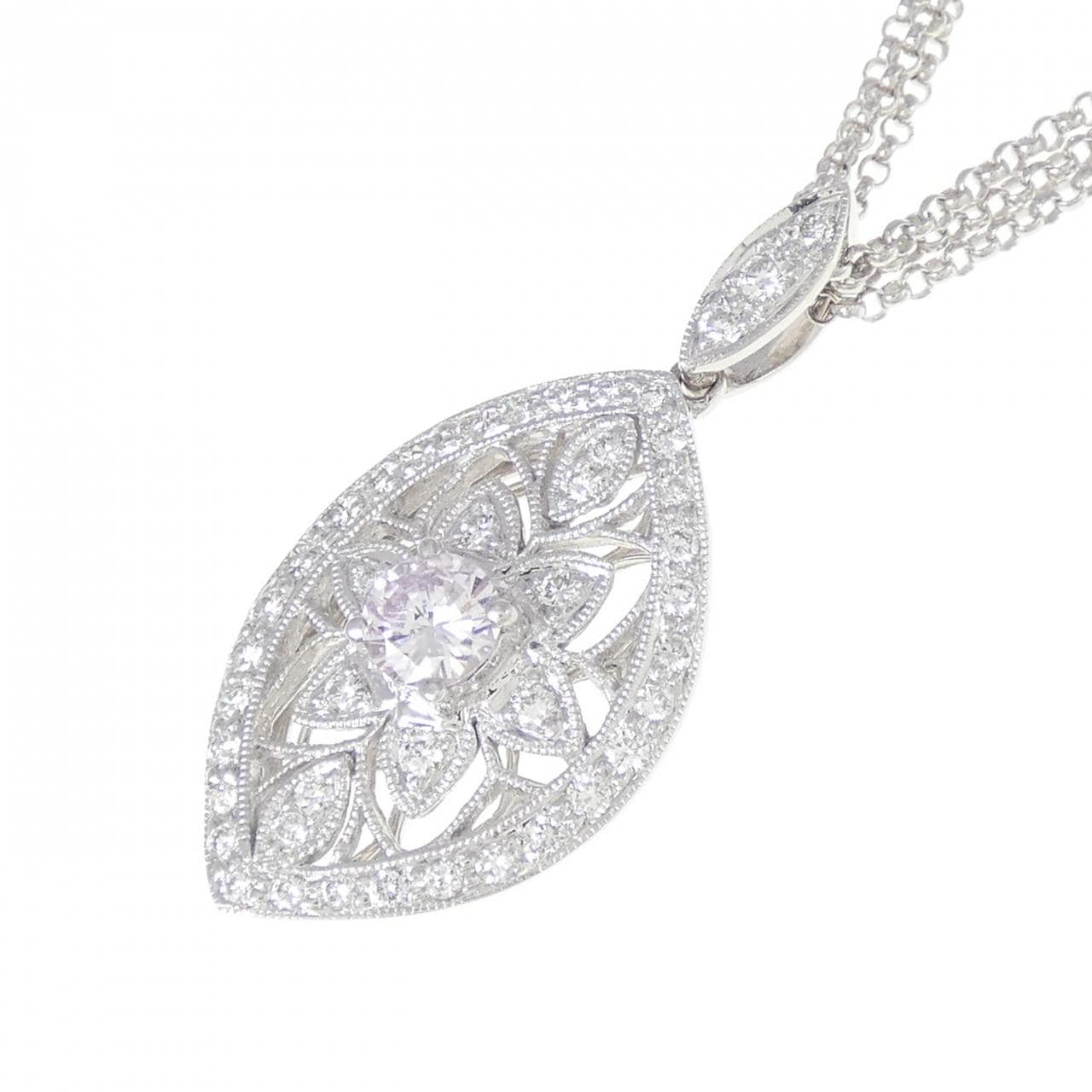 K18WG/750WG Diamond Necklace 0.237CT VLPP I1