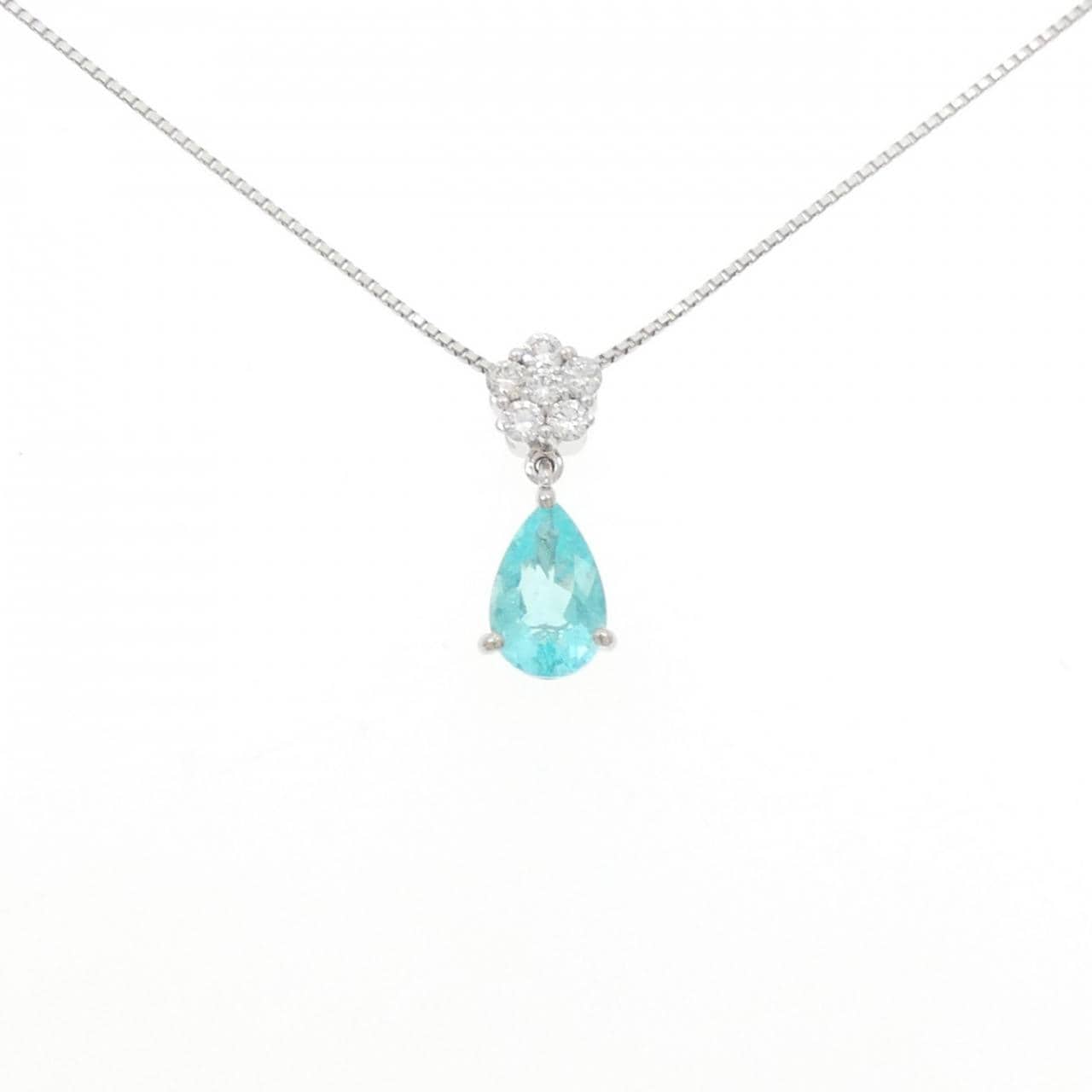 PT900/PT850 フラワー パライバトルマリン ネックレス 1.16CT