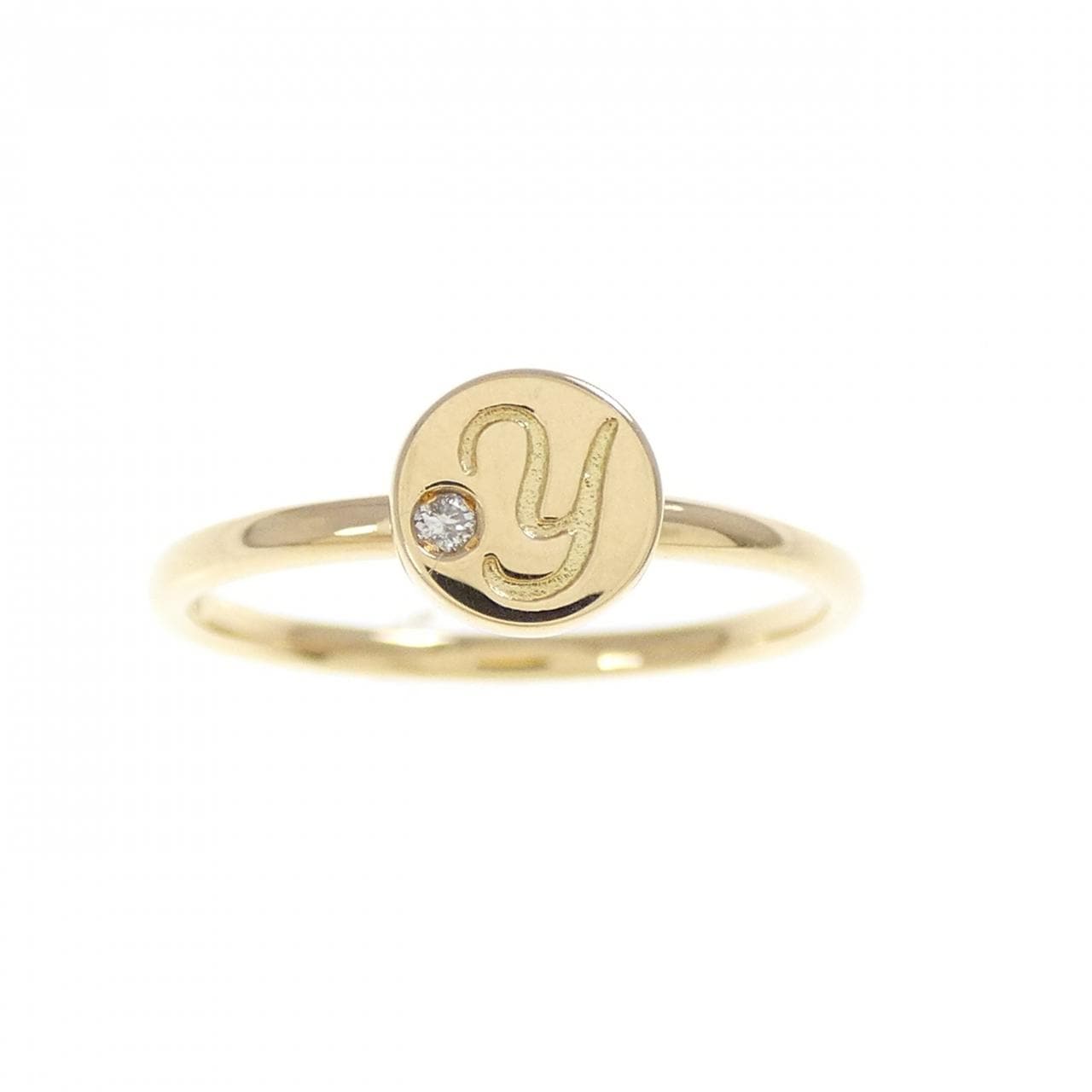 K18YG イニシャルY ダイヤモンド リング