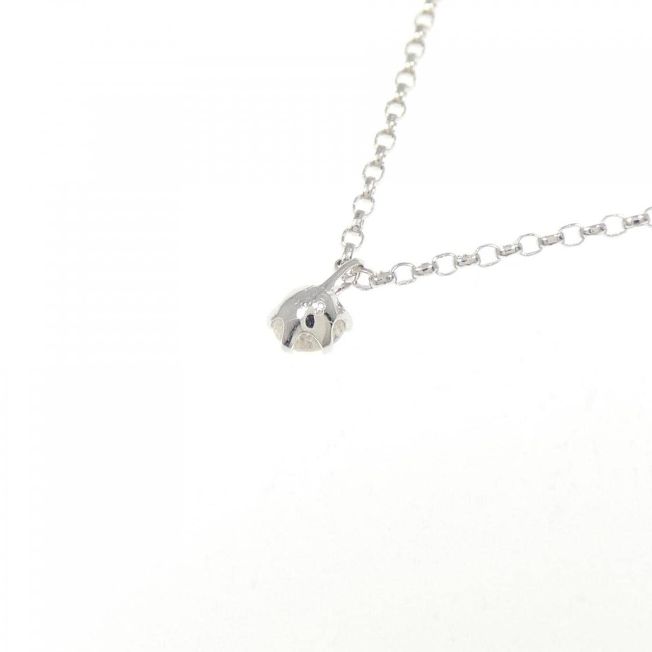 K18WG ソリティア ダイヤモンド ネックレス 0.08CT