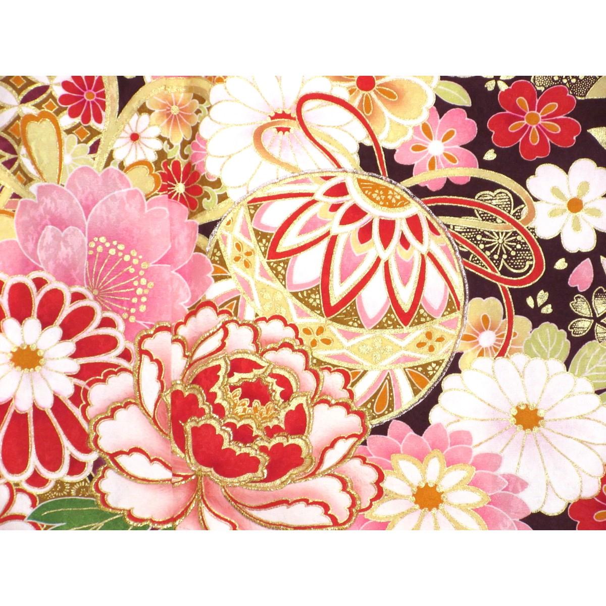 振袖　友禅金彩加工　刺繍入りボカシ染