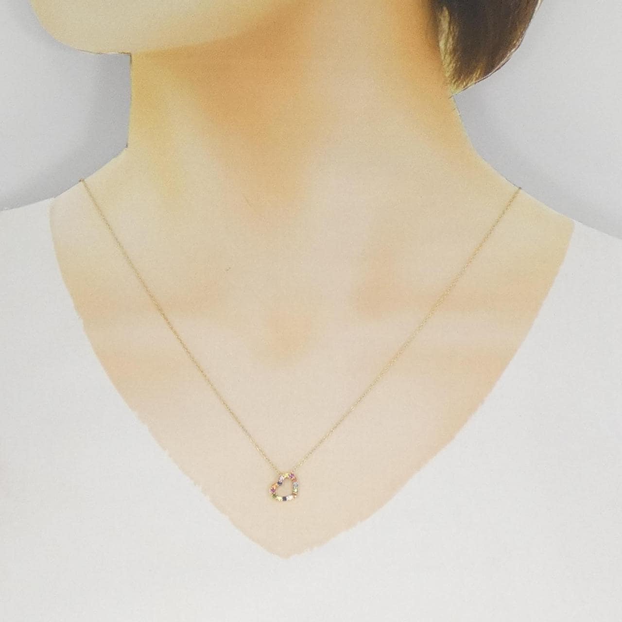 ポンテヴェキオ ハート サファイヤ ネックレス 0.15CT