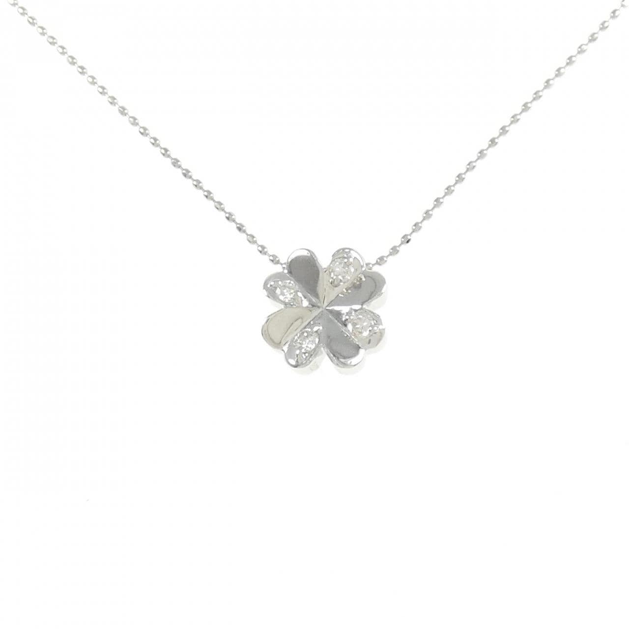 PT900/PT850 クローバー ダイヤモンド ネックレス 0.13CT