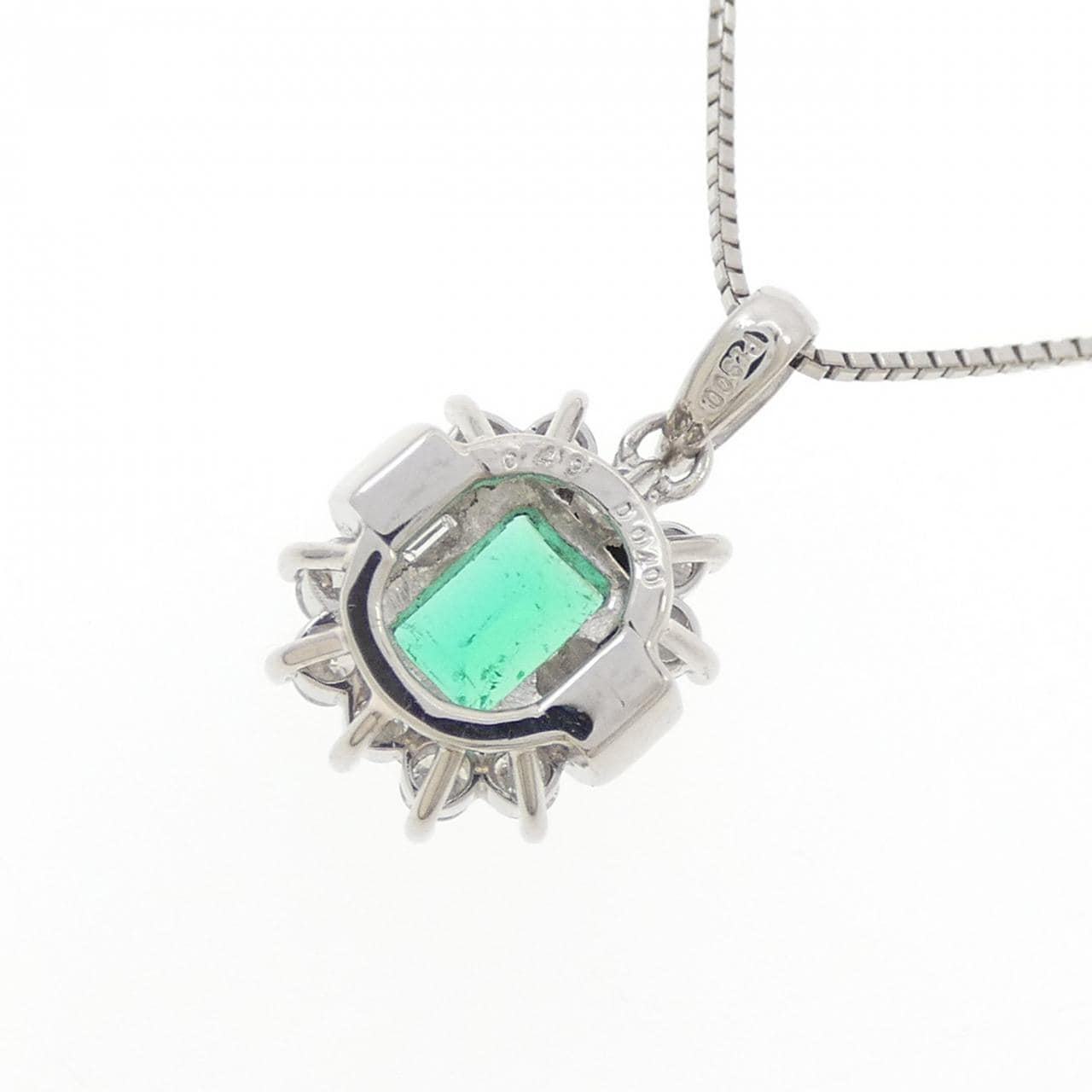 PT900/PT850 エメラルド ネックレス 0.49CT