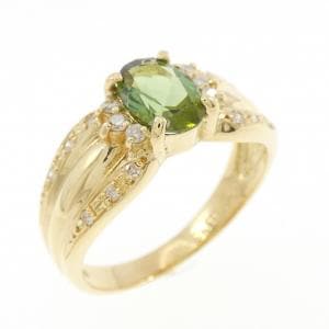 K18YG トルマリン リング 0.72CT
